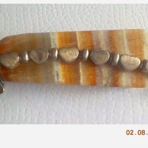 Vintage sterling silver beautiful heart bracelet 8 1/4  8.6g